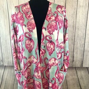 Lularoe Caroline cardigan- flamingos!